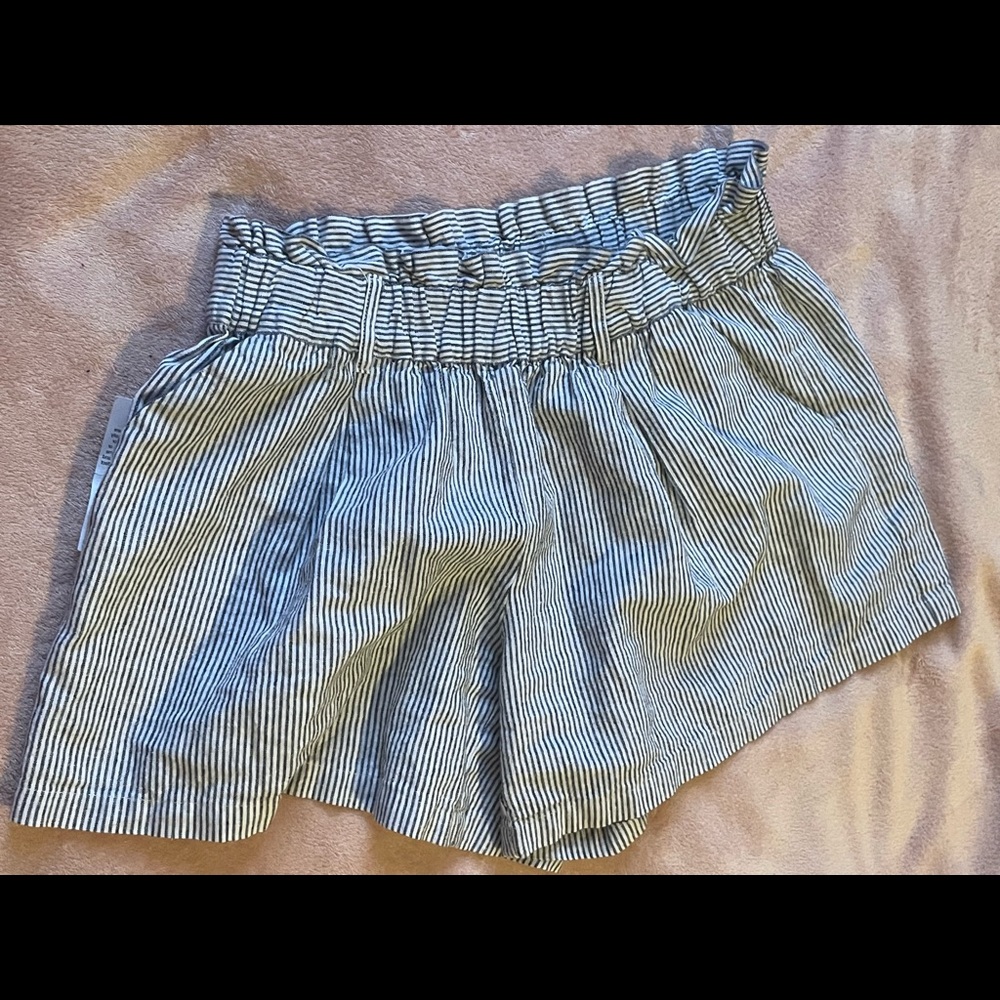 blue and white stripped shorts size medium
